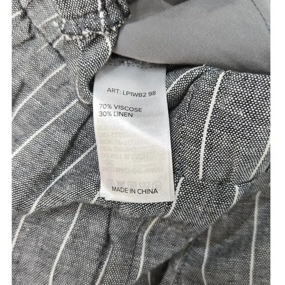 Ostin Linen Stripped Ankle Elastic Waist Pants size M - Picture 3 of 4